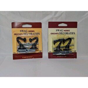 4 Panacea Ceiling Swag Hooks with Hardware for Hanging Plants, Black